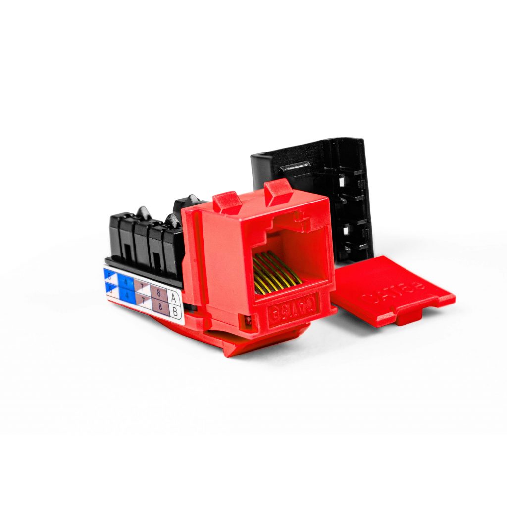 SynConnect Cat 5e Keystone Jack UTP 90 Degree T568A/B 110 IDC – Red