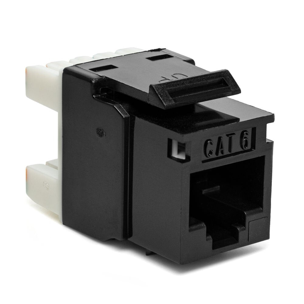 SynConnect Cat 6 Keystone Jack UTP 180 Degree T568A/B 110 IDC – Black