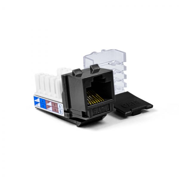 SynConnect Cat6 Keystone Jack UTP 90 Deg. T568A/B 110 IDC – Black