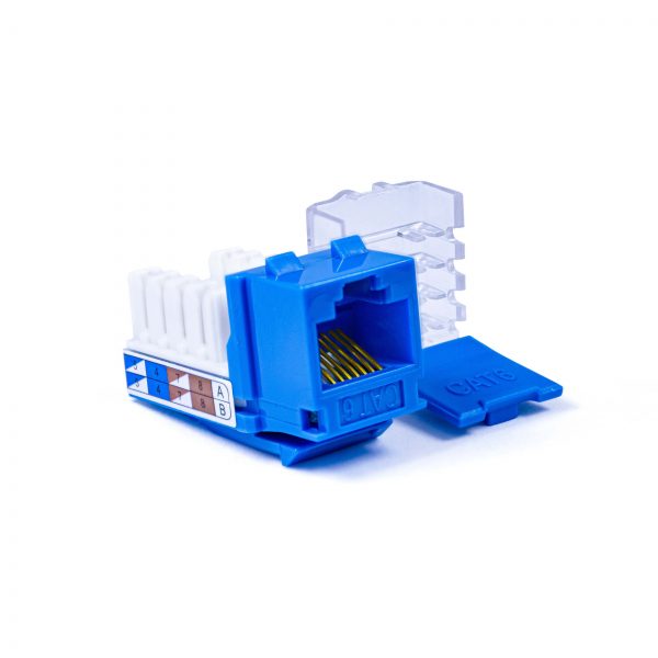 SynConnect Cat6 Keystone Jack UTP 90 Degree T568A/B 110 IDC – Blue