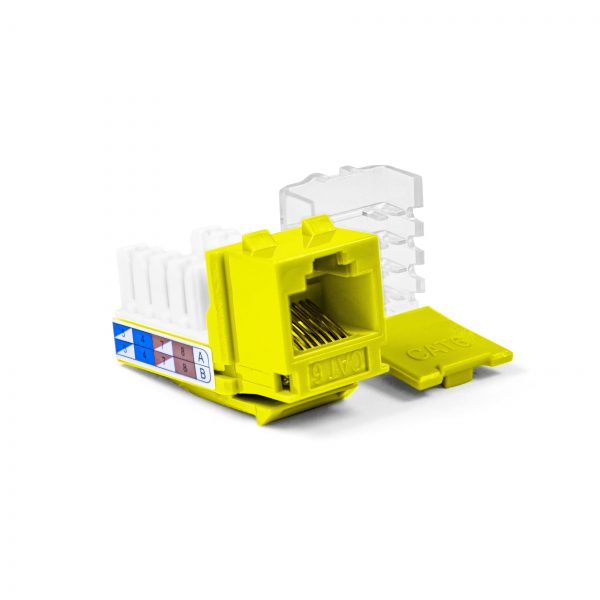 SynConnect Cat6 Keystone Jack, UTP 90 Degree T568A/B 110 IDC – Yellow