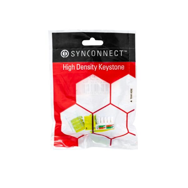 SynConnect Cat6 Keystone Jack, UTP 90 Degree T568A/B 110 IDC – Yellow