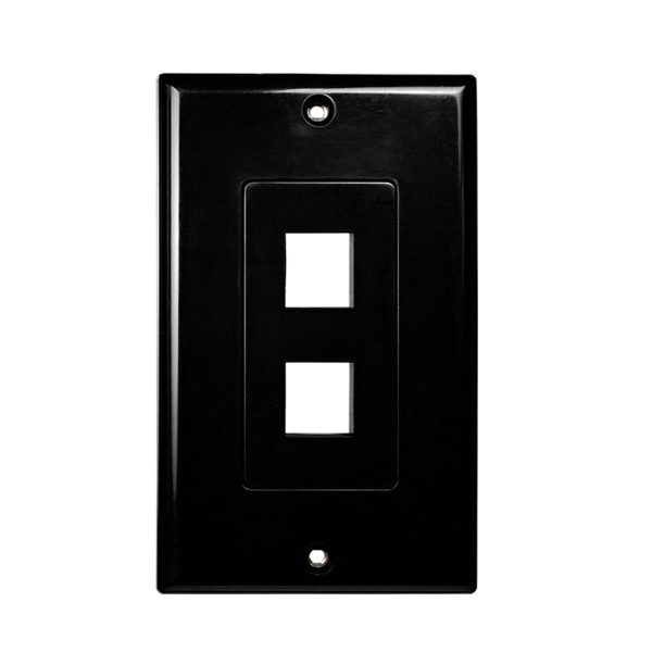 SynConnect 2 Port Decora Insert w/ Decora Plate 2pcs – Black