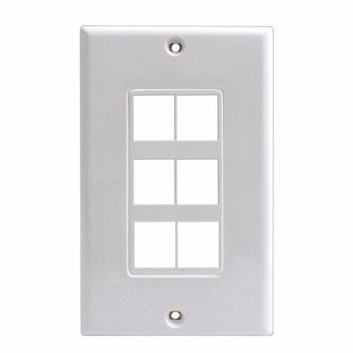 SynConnect 6 Port Decora Insert w/ Decora Plate 2pcs