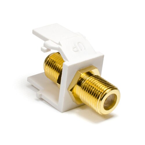 SynConnect Keystone Contractor Series Snap-In Module w/ F81 Coupler, White – 10 Pack