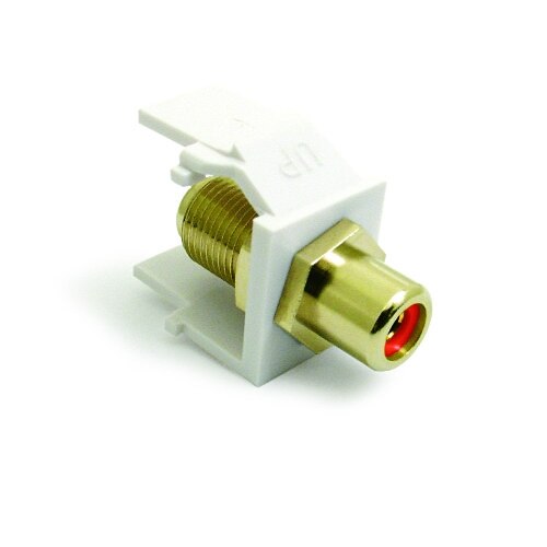SynConnect Keystone Snap-In Module w/RCA – F Bulkhead [Red]