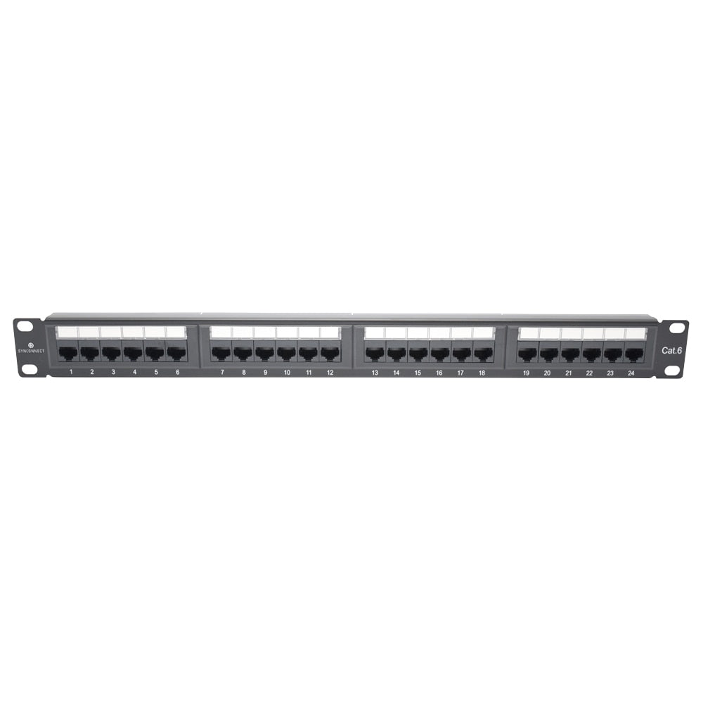 SynConnect Cat 6 Patch Panel 24 Port EIA TIA 110 Style