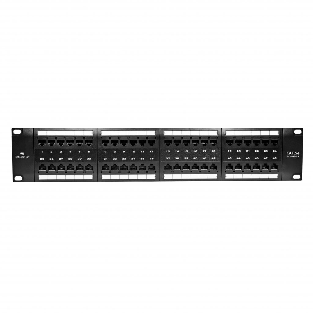 SynConnect Cat 5E Patch Panel 48 Port EIA TIA 110 Style