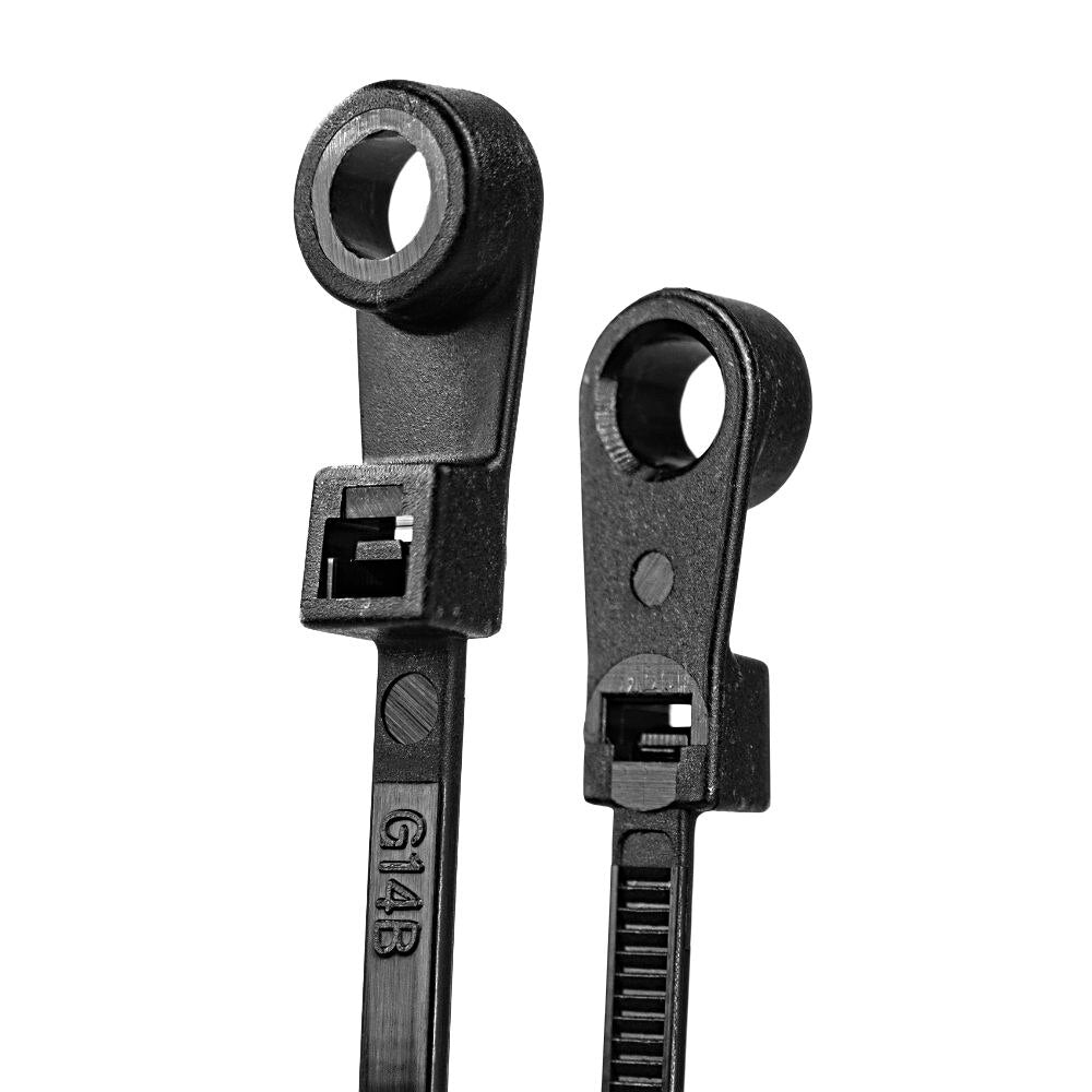 SynConnect Mountable Cable Ties – 5\\" – Black – 100 pcs