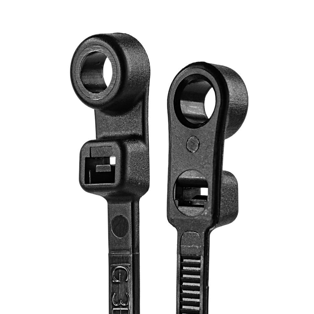 SynConnect Mountable Cable Ties – 8\\" – Black – 100 pcs