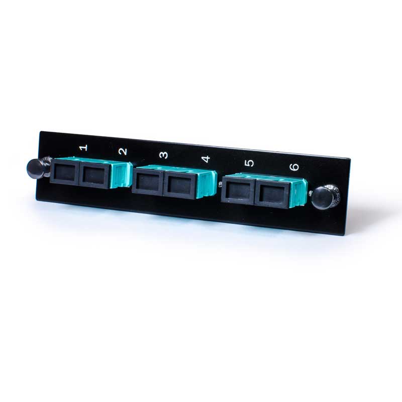 SyncFiber 6F Multi-mode (OM3/4) SC Duplex Adapter Plate – Aqua