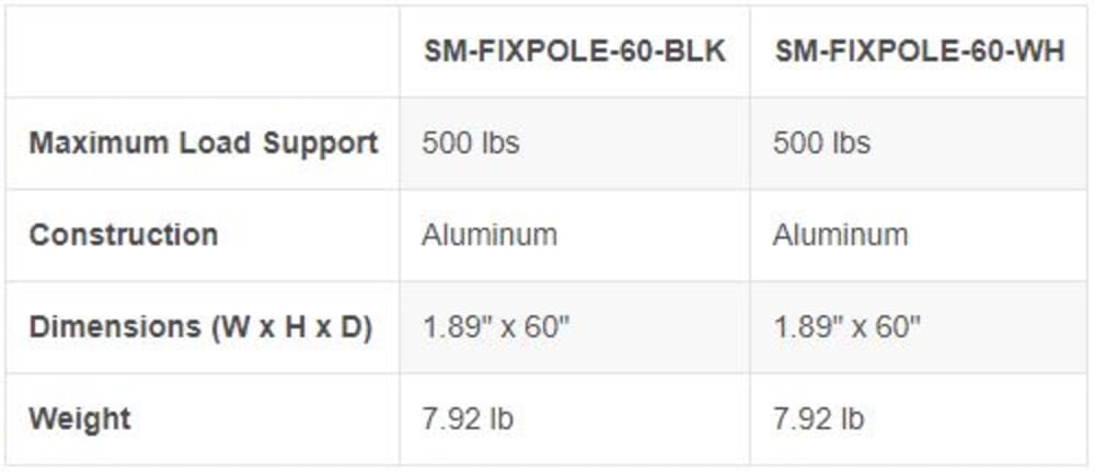 Strong™ Fixed Extension Pole for Ceiling Mounts - 60\\" (White)