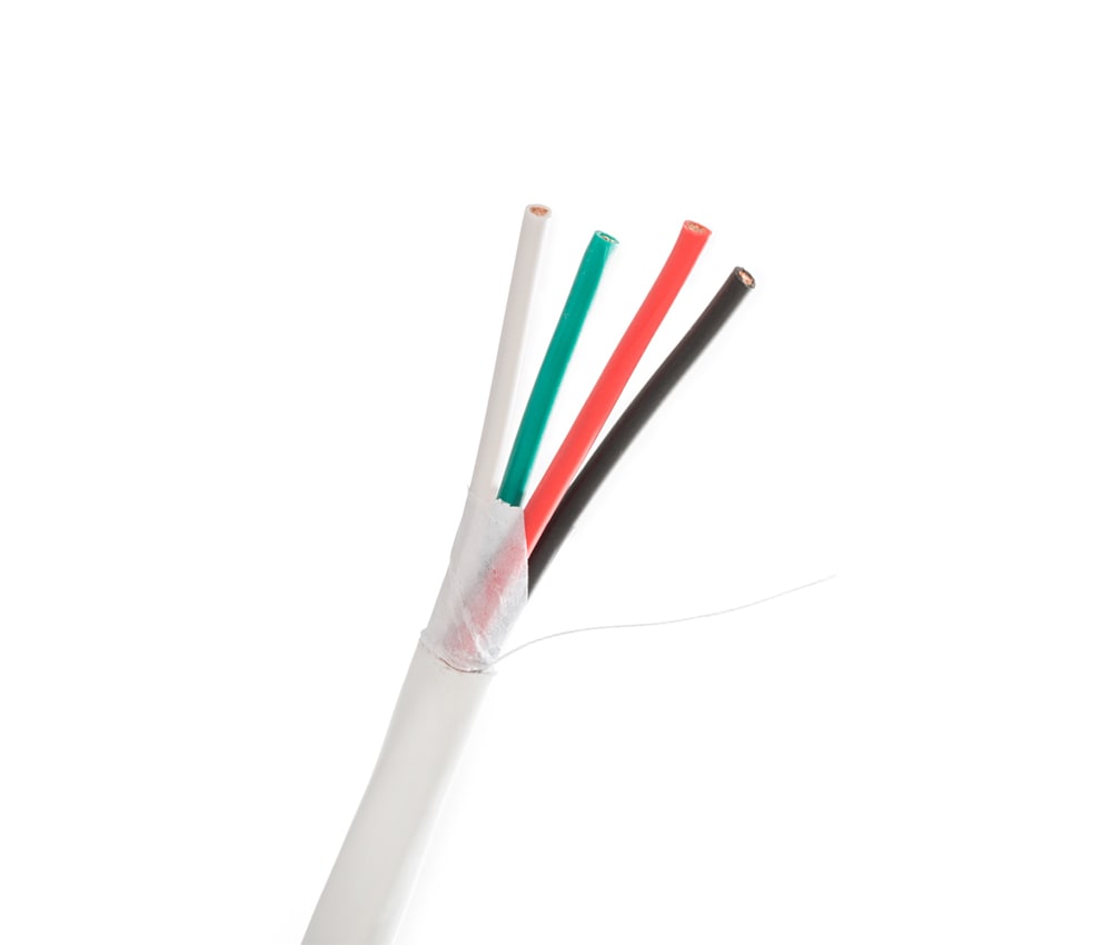 Wirepath™ 12 AWG 4-Conductor CMG Rated Speaker Wire - 500 ft Spool (White)