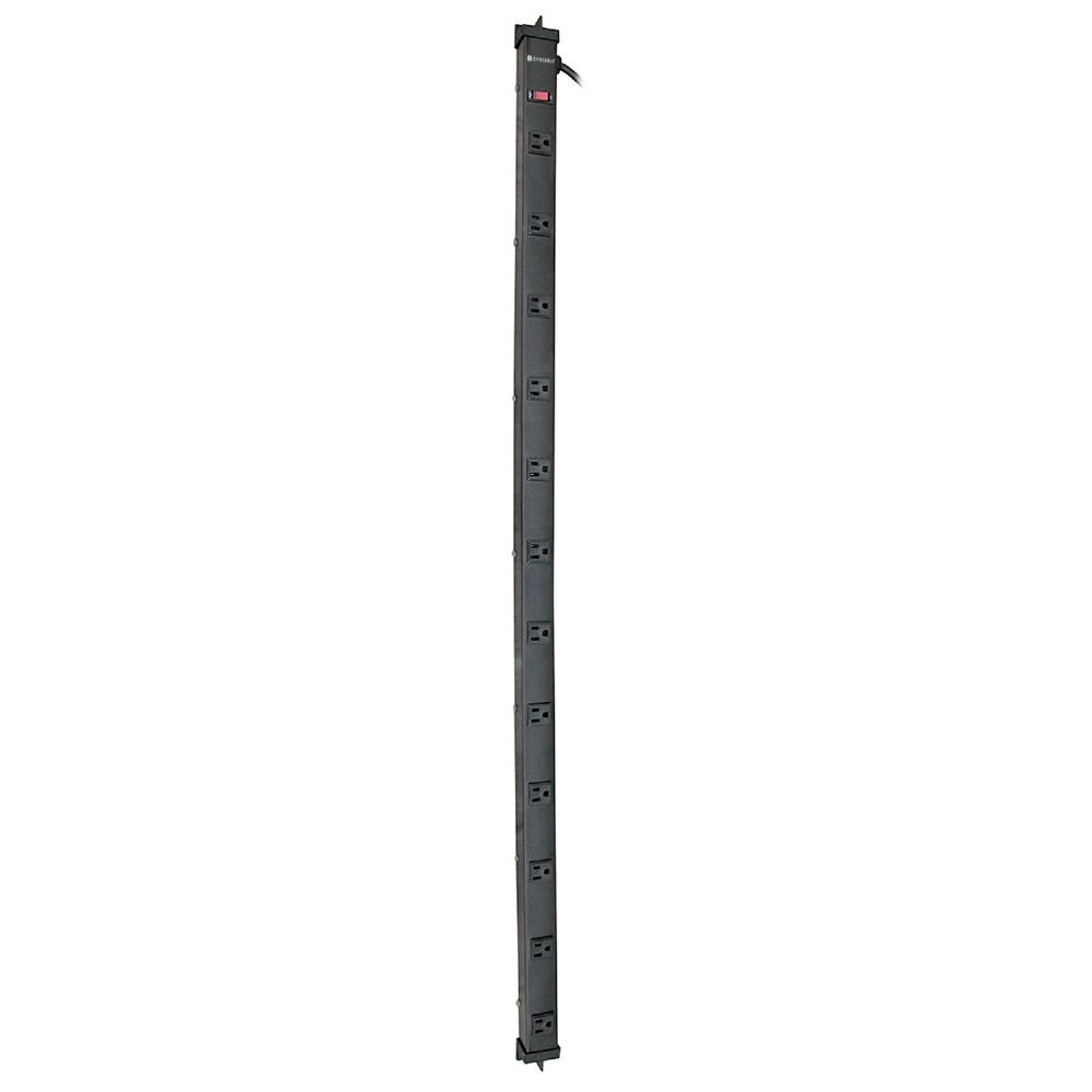 SyncPower 12 Outlet 4ft. Metal Power Strip 15A 125V – 6ft. Cord Black