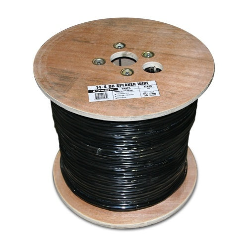 Wirepath SP-144-DB-500-BLK 14/4 Direct Burial Speaker Wire, 500\' Drum, Black