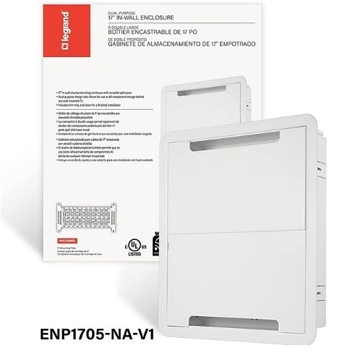 On-Q ENP1705NAV1 17\\" Dual-Purpose Media Enclosure with 5\\" Mounting Plate, Wall-Mounting