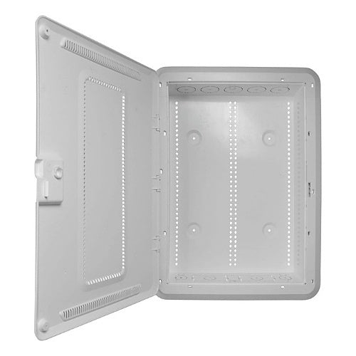 On-Q ENP2050NA 20\\" Plastic Media Enclosure with Trim Ring and Hinged Door