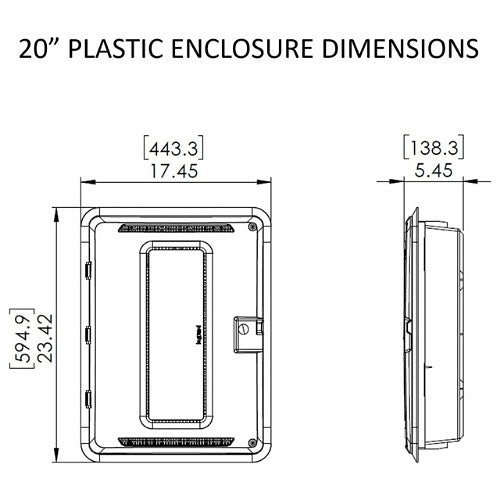 On-Q ENP20805NA 20\\" Plastic Media Enclosure, No Cover, 5-Piece