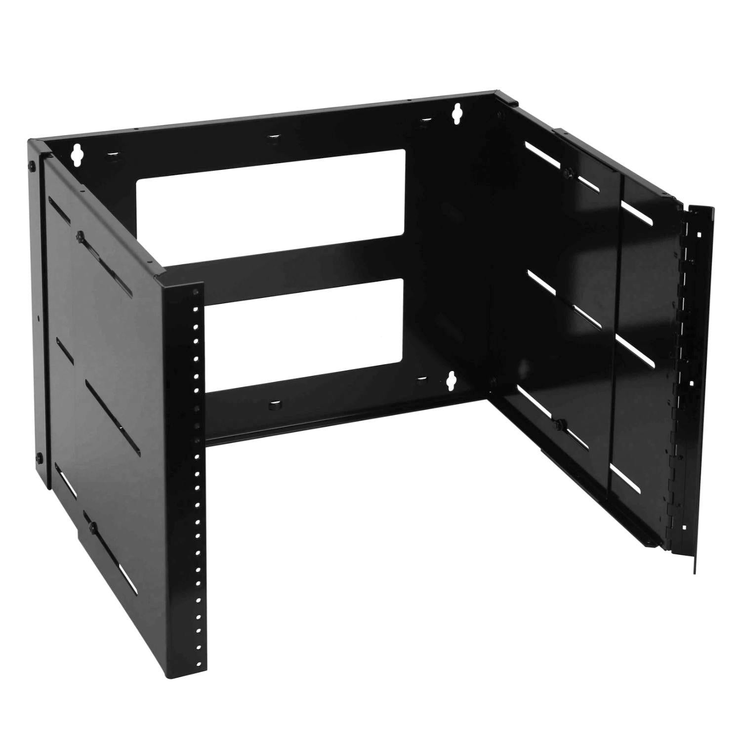 SyncSystem Wall Mount Rack 8U – Adjustable Depth 12\\" to 18\\" 10/32 Holes