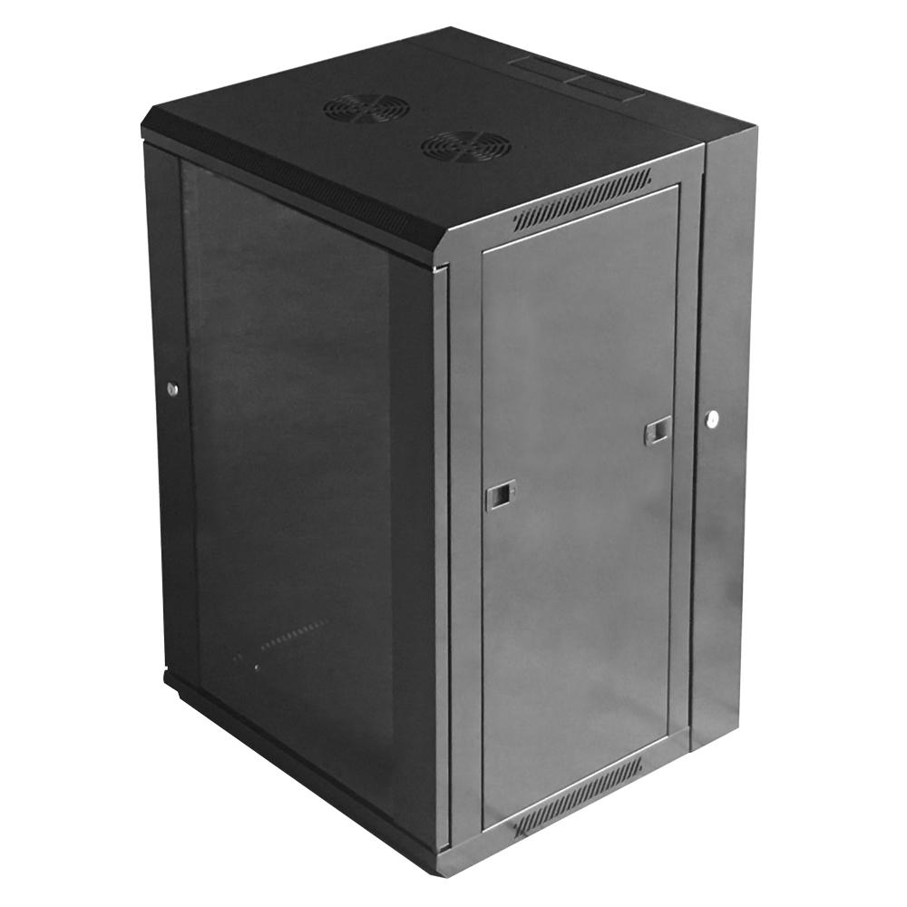 SyncSystem 19\\" Hinged Wall Equipment Rack 22U – Locking Glass Door