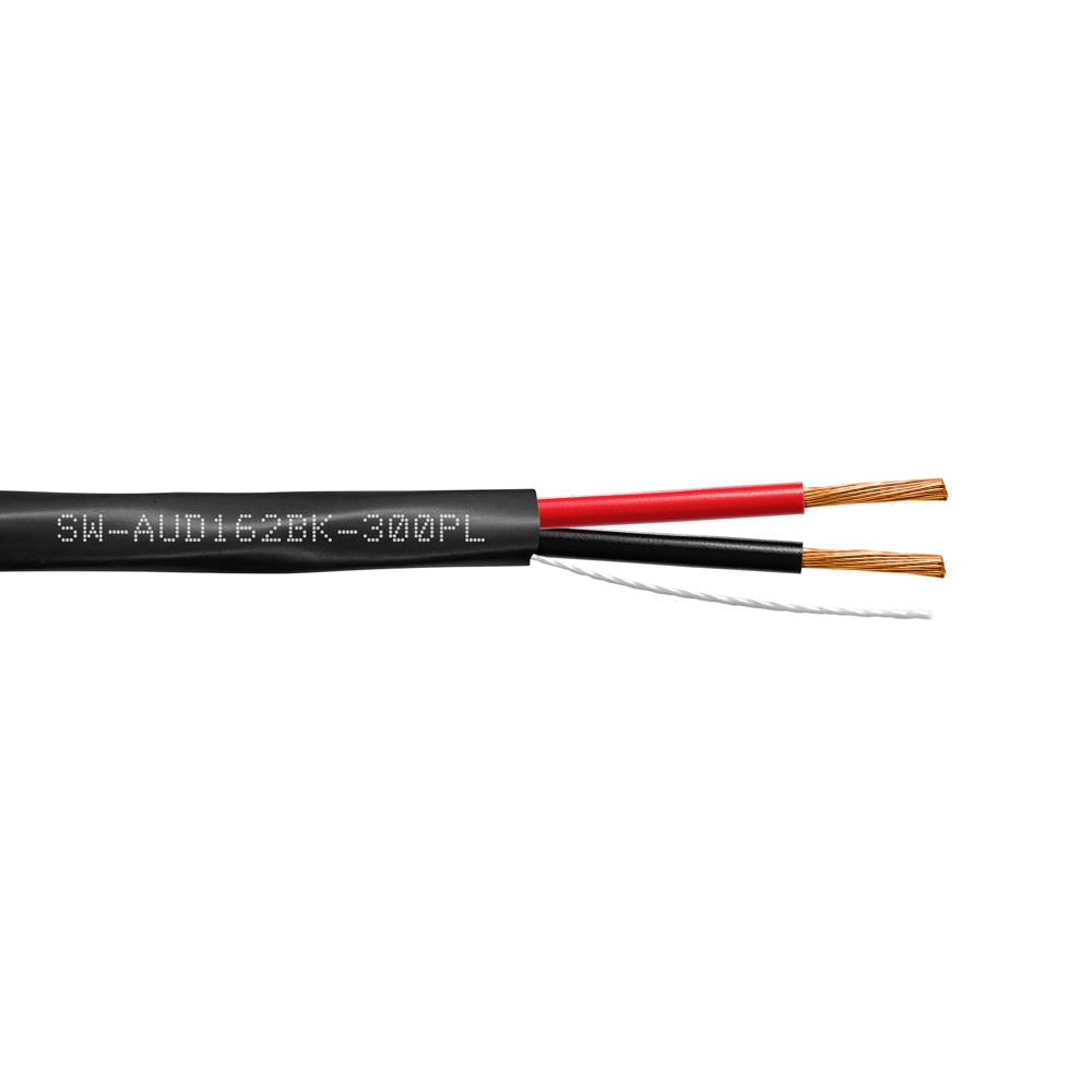 SynCable Plenum Audio 16-2c 65 Strand OFC c(UL) FT6 RoHS In-Wall Cable – 300m Box – Black JKT