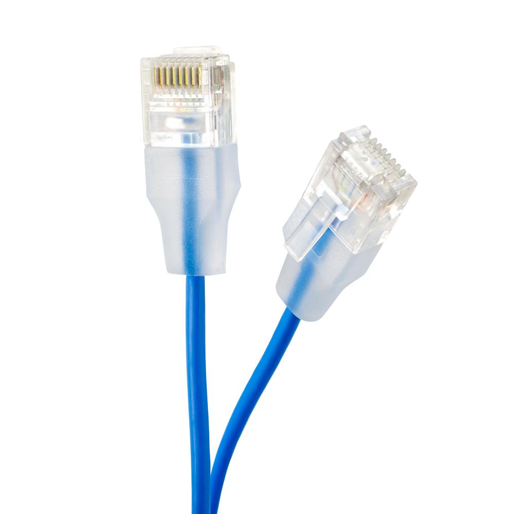 SynCable RJ45 CAT-6A 10Gbs FT-4 Molded Super Slim Patch Cable – 0.5ft – BL