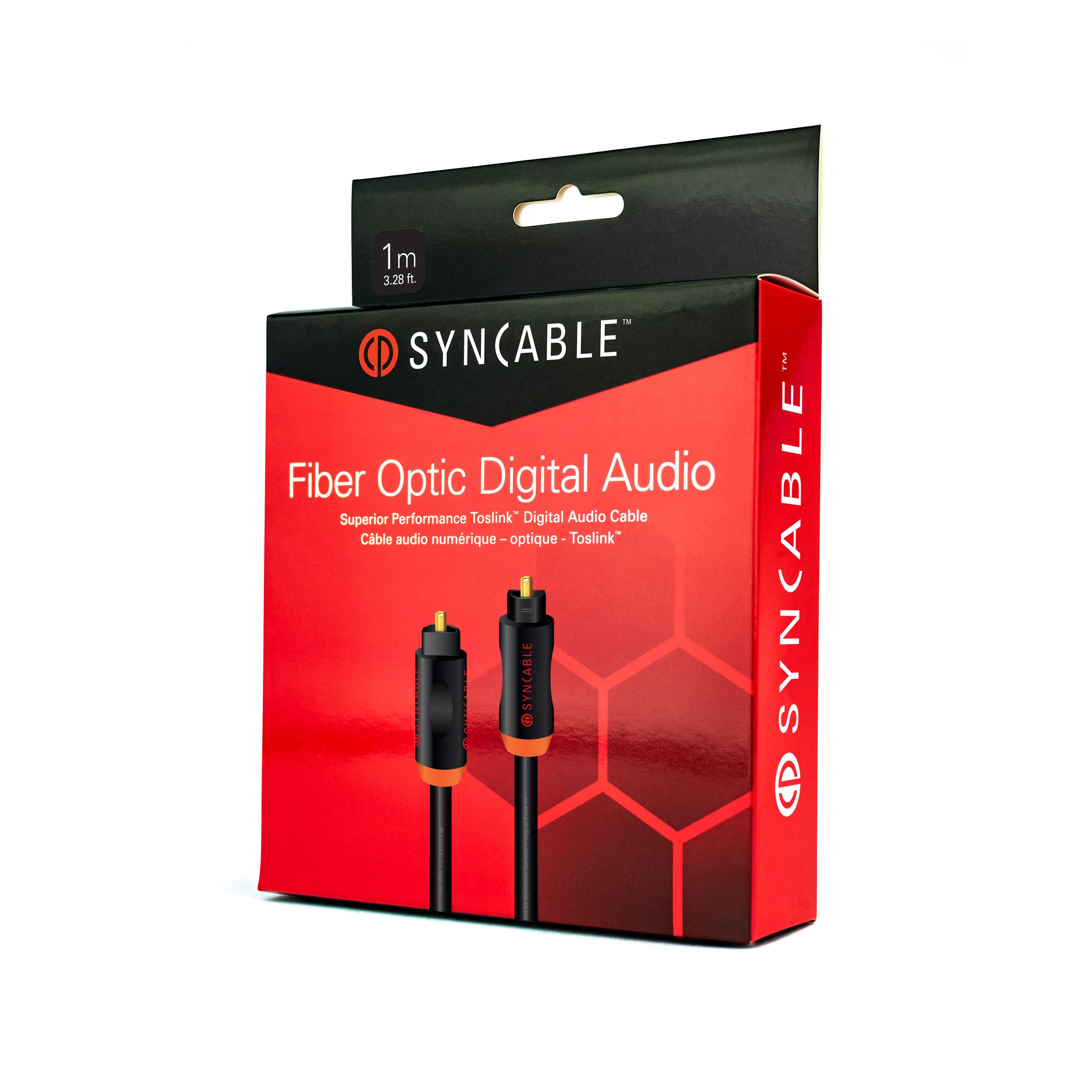 SynCable Toslink Digital Fiber Optic Cable – 1m