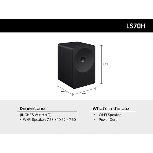 Samsung HW-LS70H/ZC Music Studio 7 Dolby Atmos Smart Speaker with Q-Symphony, Wi-Fi, and Bluetooth, Black (2026)