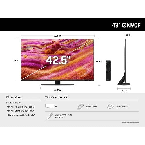 Samsung QN43QN90FAFXZC 43\\" QN90F Series Neo QLED 4K Vision AI Smart TV
