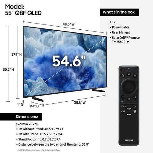 Samsung QN55Q8FAAFXZC 55\\" Class Q8F Series QLED 4K QHDR+ Smart TV