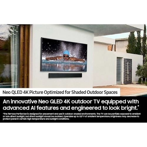 Samsung QN65LST7DAFXZA 65\\" Class The Terrace Series QLED 4K UHD Smart Tizen TV, Outdoor Partial Sun
