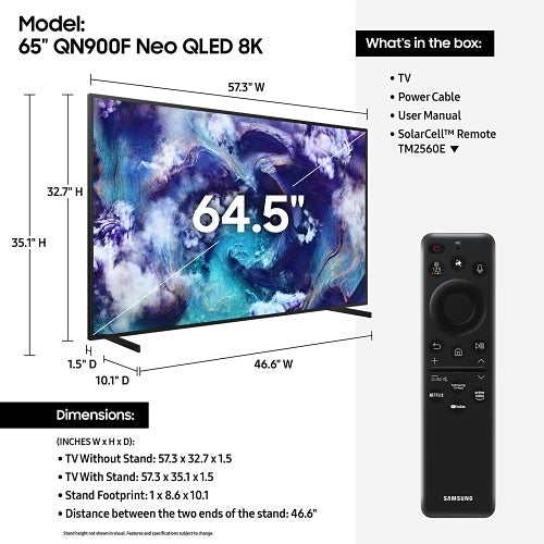 Samsung QN65QN900FFXZA 65\\" Neo QLED 8K Neo QHDR 8K Pro TV