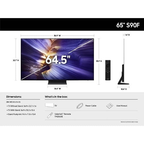 Samsung QN65S90FAFXZC 65\\" OLED S90F Series 4K Vision AI Smart TV