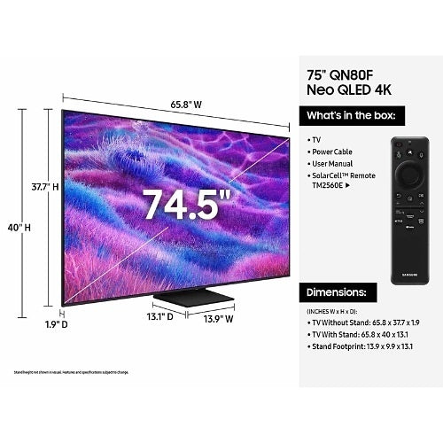 Samsung QN75QN80FAFXZC 75\\" QN80F Series Neo QLED 4K Vision AI Smart TV