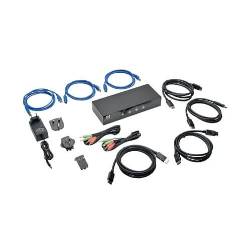 Eaton Tripp Lite B004-DPUA4-K 4-Port DisplayPort KVM Switch with Audio, Cables and USB 3.0 SuperSpeed Hub