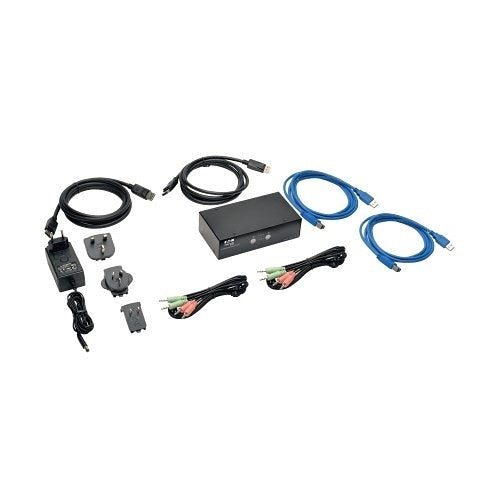 Eaton Tripp Lite B004-DPUA2-K 2-Port DisplayPort KVM Switch w/Audio, Cables and USB 3.0 SuperSpeed Hub