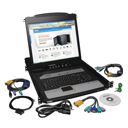 Eaton Tripp Lite B020-U08-19-IP NetDirector 8-Port, 1U Rack-Mount Console, KVM Switch with 19\\" LCD and IP Remote Access