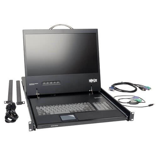 Eaton Tripp Lite B021-000-19 1U Rack-Mount Console with Rackmountable in 19\\" System Rack (1U), from 27\\" to 42\\" Deep, Connects to PS/2 or USB Server or KVM Switch, Supports Resolutions up to 1366 768