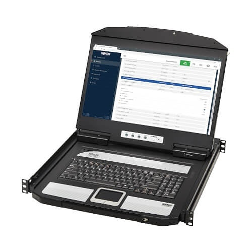 Eaton Tripp Lite B021-SWHD-K 1U Rack-Mount Short-Depth HDMI KVM Console, KVM Switch with 18.5\\" LCD