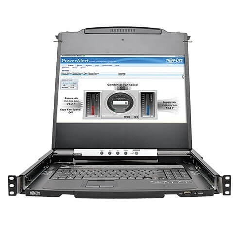 Eaton Tripp Lite B030-008-17-IP NetDirector 8-Port 1U Rack-Mount Console HDMI KVM Switch with 17\\" LCD and IP Remote Access, Dual Rail