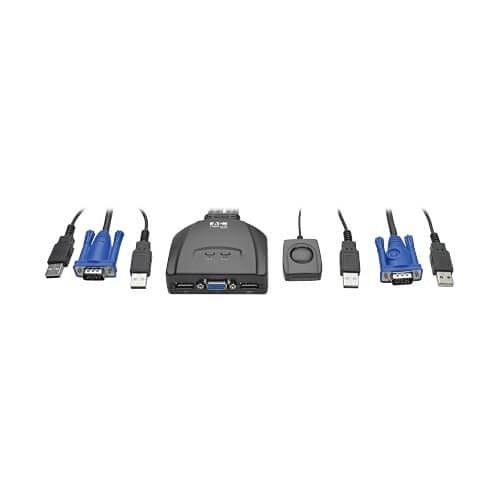 Eaton Tripp Lite B032-VU2 2-Port USB / VGA Cable KVM Switch with Cables and USB Peripheral Sharing