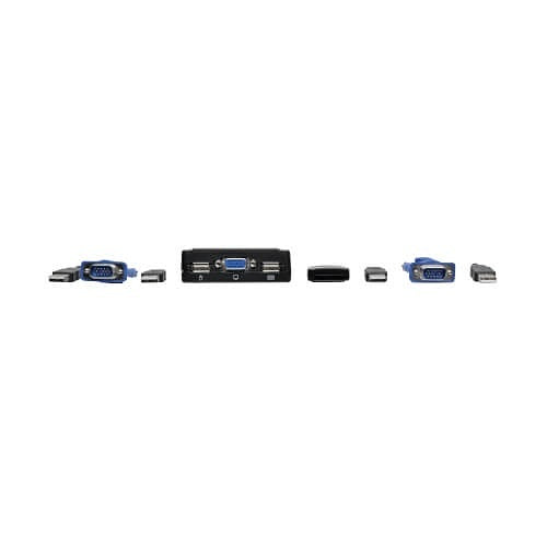 Eaton Tripp Lite B032-VU2 2-Port USB / VGA Cable KVM Switch with Cables and USB Peripheral Sharing