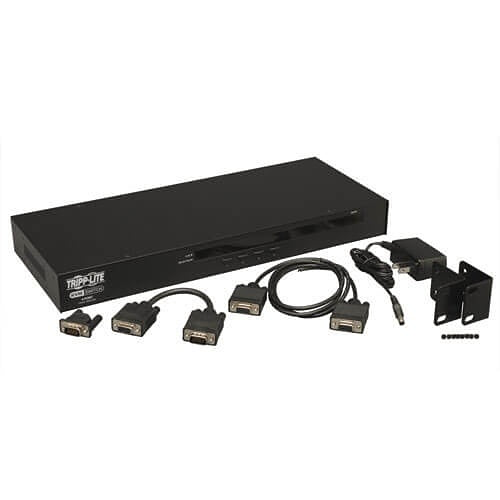 Eaton Tripp Lite B042-004 4-Port 1U Rack-Mount USB/PS2 KVM Switch with On-Screen Display, Compatible with All Major Operating Systems