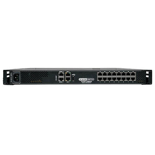 Eaton Tripp Lite B070-016-19-IP NetCommander 16-Port CAT5 KVM Over IP Switch, 19\\" LCD, Remote and Local User, 1U Rack-Mount