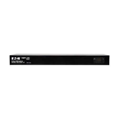 Eaton Tripp Lite B072-008-1-IP NetCommander 8-Port CAT5 KVM Over IP Switch, 1-Remote and 1-Local User, 1U Rack-Mount, TAA