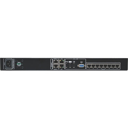 Eaton Tripp Lite B072-008-1-IP NetCommander 8-Port CAT5 KVM Over IP Switch, 1-Remote and 1-Local User, 1U Rack-Mount, TAA
