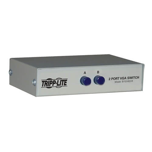 Eaton Tripp Lite B112-002-R 2-Port Manual VGA/SVGA Video Switch (3x HD15F), HD15 Push-Button Switch