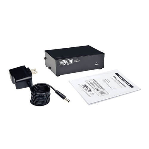 Eaton Tripp Lite B114-002-R 2-Port VGA/SVGA Video Splitter with Signal Booster, High Resolution Video, 350MHz, (HD15 M/2xF)