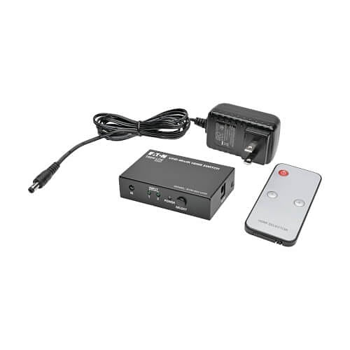Eaton Tripp Lite B119-002-UHD 2-Port HDMI Switch with Remote Control, 4K at 60 Hz, 4:4:4, HDR, 3D, HDCP 2.2, EDID