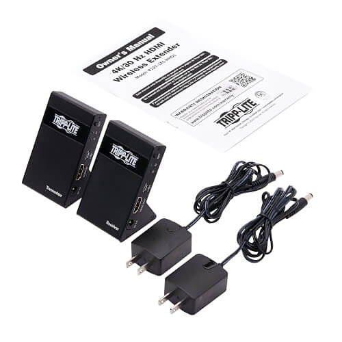 Eaton Tripp Lite B127-1A1-WHD1 Wireless HDMI Extender Kit, Transmitter/Receiver, Zero Latency, 4K, 7.1 Audio, HDCP 2.2, up to 98\' (30 m) (Replace B126-1A1-WH and B126-1D1-WHD1)